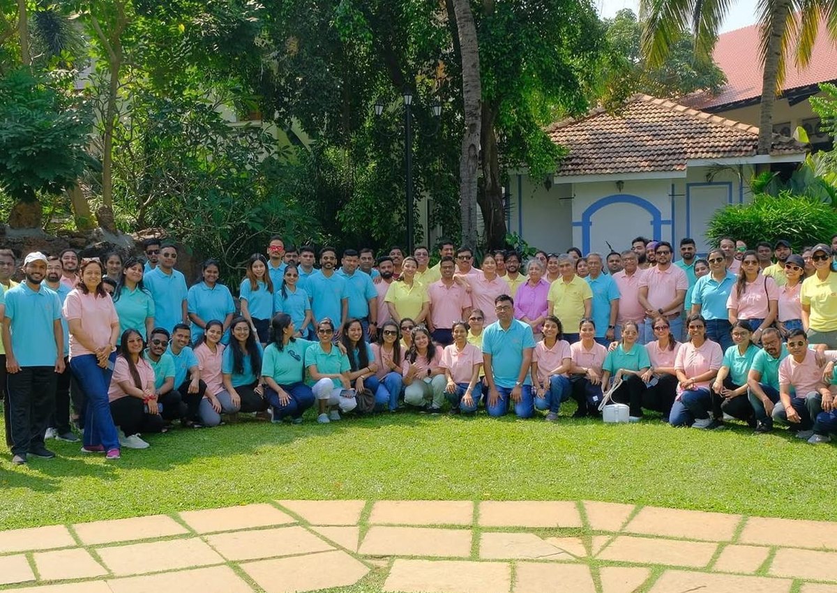 Large corporate group at an event